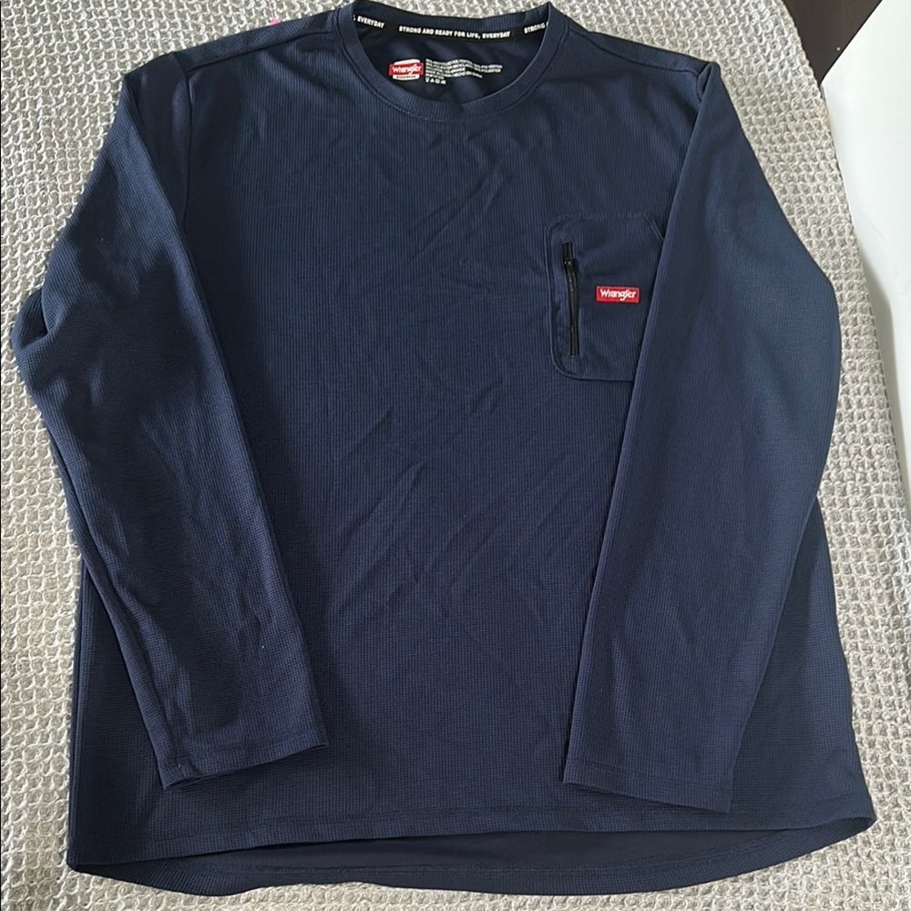 Wrangler Blue Long Sleeve Tee Classic Style‎